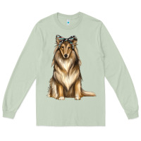Matcha collie with bandanna Long Sleeve Tee - texasbilliewilder