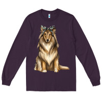 Plum collie with bandanna Long Sleeve Tee - texasbilliewilder
