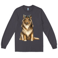 Smoke collie with bandanna Long Sleeve Tee - texasbilliewilder