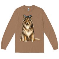 Toasted Coconut collie with bandanna Long Sleeve Tee - texasbilliewilder