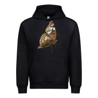 Black Flying Common Buckeye Butterfly Urban Hoodie - LillyAllenDesigns