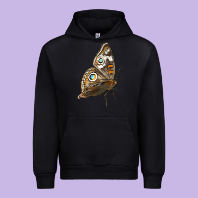 Flying Common Buckeye Butterfly Urban Hoodie Designed By Lillyallendesigns