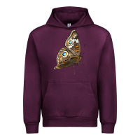 Mauve Wine Flying Common Buckeye Butterfly Urban Hoodie - LillyAllenDesigns