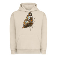 Pigment French Oak Flying Common Buckeye Butterfly Urban Hoodie - LillyAllenDesigns