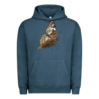Pigment Midnight Navy Flying Common Buckeye Butterfly Urban Hoodie - LillyAllenDesigns