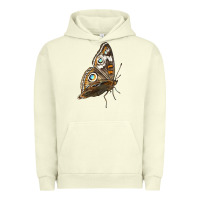Pigment Pistachio Flying Common Buckeye Butterfly Urban Hoodie - LillyAllenDesigns