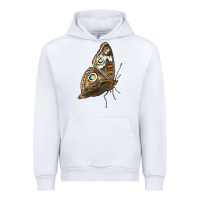 White Flying Common Buckeye Butterfly Urban Hoodie - LillyAllenDesigns