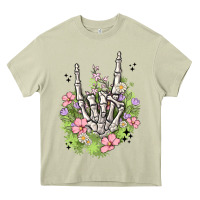 Mossy skeleton flowers Heavy Core Tee - MaliasSmallBusiness