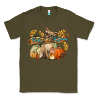 Army Green Hello Autumn With Chihuahua Dog Classic Tee - LillyAllenDesigns