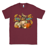 Burgundy Hello Autumn With Chihuahua Dog Classic Tee - LillyAllenDesigns