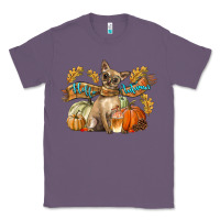 Lavender Hello Autumn With Chihuahua Dog Classic Tee - LillyAllenDesigns