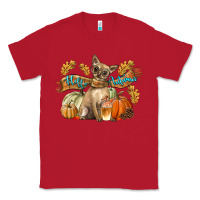 Red Hello Autumn With Chihuahua Dog Classic Tee - LillyAllenDesigns
