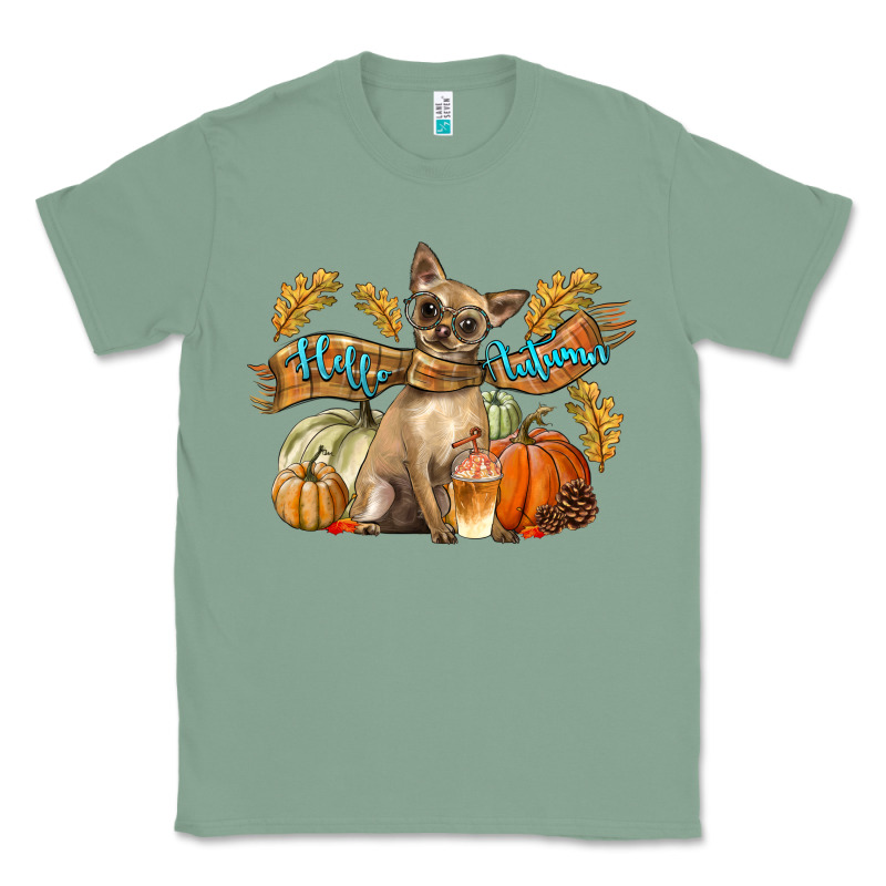 Hello Autumn With Chihuahua Dog Classic Tee by LillyAllenDesigns | Teevron