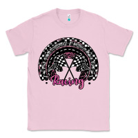 Bubblegum Pink racing checkered rainbow Classic Tee - JahusDesignShop