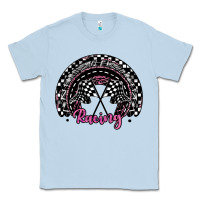 Dusty Blue racing checkered rainbow Classic Tee - JahusDesignShop
