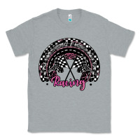 Heather Grey racing checkered rainbow Classic Tee - JahusDesignShop