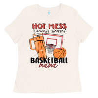 Bone hot mess always stressed basketball mama Ladies Tee - MaliasSmallBusiness