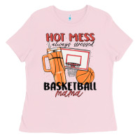 Bubblegum Pink hot mess always stressed basketball mama Ladies Tee - MaliasSmallBusiness