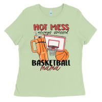 Matcha hot mess always stressed basketball mama Ladies Tee - MaliasSmallBusiness