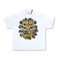 White wild spirit owl Urban Heavy Tee - BarkalooDesign
