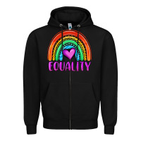 Black equality rainbow Zipper Hoodie - OliviaCreatesArt