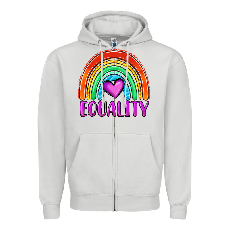 Equality Rainbow Zipper Hoodie by OliviaCreatesArt | Teevron