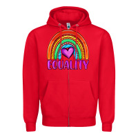 Red equality rainbow Zipper Hoodie - OliviaCreatesArt