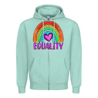 Seafoam equality rainbow Zipper Hoodie - OliviaCreatesArt