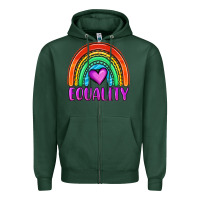 Sports Green equality rainbow Zipper Hoodie - OliviaCreatesArt