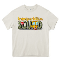 Cream transportation squad Heavy Core Tee - MaliasSmallBusiness