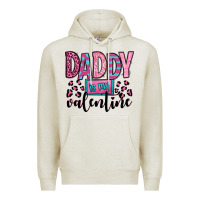 Oatmeal Heather daddy is my valentine Premium Hoodie - OliviaCreatesArt