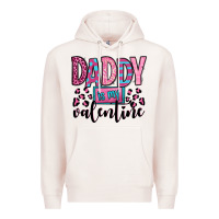 Pale Pink daddy is my valentine Premium Hoodie - OliviaCreatesArt