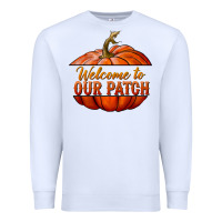 White welcome to our patch Premium Sweatshirt - BundleAndBundleShop