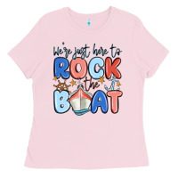 Bubblegum Pink were just here to rock the boat Ladies Tee - MaliasSmallBusiness