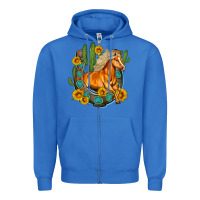 True Royal western horse cactus sunflowers horseshoe Zipper Hoodie - OliviaCreatesArt
