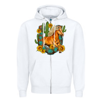 White western horse cactus sunflowers horseshoe Zipper Hoodie - OliviaCreatesArt