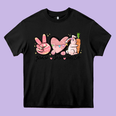 Peace Love Easter Heavy Core Tee Designed By Maliassmallbusiness