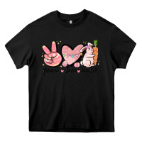 Black peace love easter Heavy Core Tee - MaliasSmallBusiness