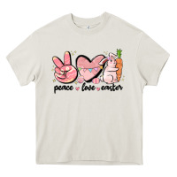 Cream peace love easter Heavy Core Tee - MaliasSmallBusiness