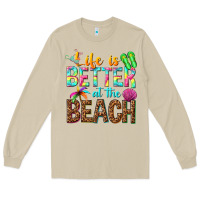 Mushroom Life is better at the beach Long Sleeve Tee - NancyCooperArtShop