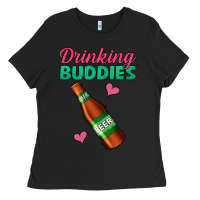 Black Drinking Buddies Ladies Tee - Jasminsmagicworld