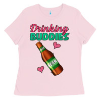 Bubblegum Pink Drinking Buddies Ladies Tee - Jasminsmagicworld