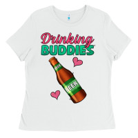 White Drinking Buddies Ladies Tee - Jasminsmagicworld
