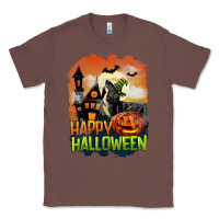 Chestnut Happy Halloween With Black Cat Classic Tee - LillyAllenDesigns