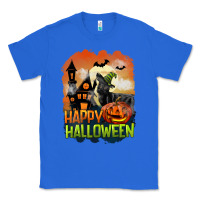 True Royal Happy Halloween With Black Cat Classic Tee - LillyAllenDesigns
