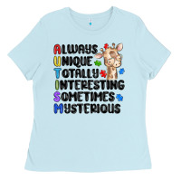 Baby Blue always unique autism Ladies Tee - MaliasSmallBusiness