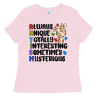 Bubblegum Pink always unique autism Ladies Tee - MaliasSmallBusiness