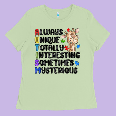 Always Unique Autism Ladies Tee Designed By Maliassmallbusiness