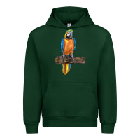 Foreset Green blue throated macaw Urban Hoodie - LillyAllenDesigns