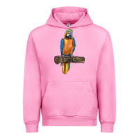 Fuchsia Pink blue throated macaw Urban Hoodie - LillyAllenDesigns